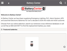 Tablet Screenshot of batterycenter.com